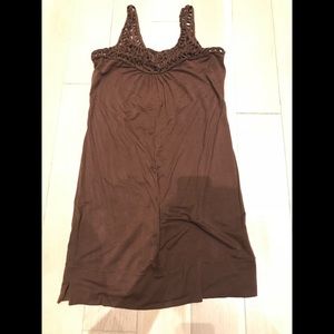 Laundry by Shelli Segal brown braided neck dress